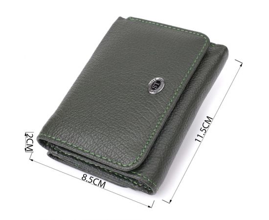 Купить Женский кошелек компактного размера из натуральной кожи ST Leather 23072 Зеленый, фото , изображение 3, характеристики, отзывы
