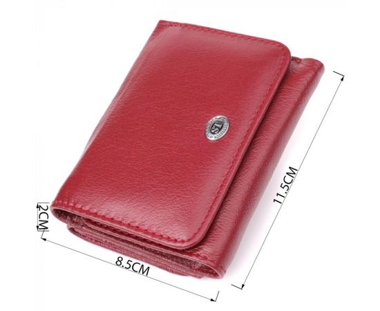 Купить Компактный женский кошелек из натуральной кожи ST Leather 23073 Бордовый, фото , изображение 3, характеристики, отзывы