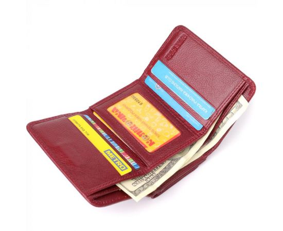 Купить Компактный женский кошелек из натуральной кожи ST Leather 23073 Бордовый, фото , изображение 7, характеристики, отзывы