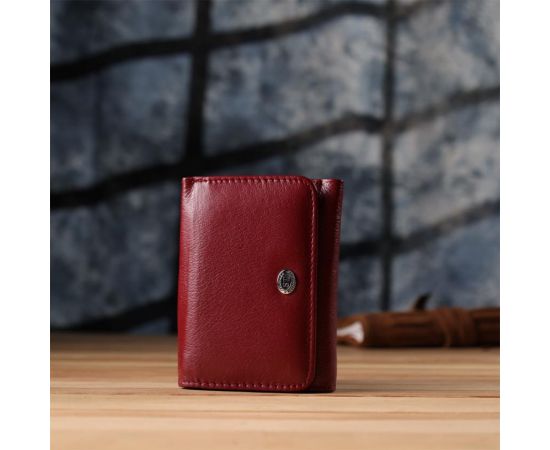 Купить Компактный женский кошелек из натуральной кожи ST Leather 23073 Бордовый, фото , изображение 9, характеристики, отзывы