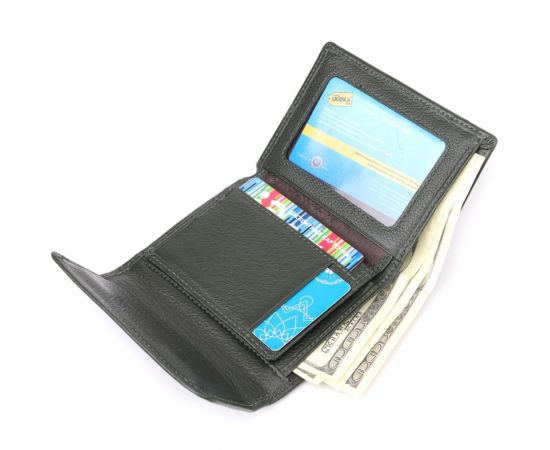 Купить Стильный кошелек среднего размера из натуральной кожи ST Leather 23075 Зеленый, фото , изображение 6, характеристики, отзывы