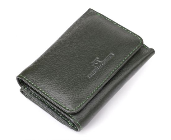 Купить Маленький кошелек удобного формата из натуральной кожи ST Leather 23076 Зеленый, фото , характеристики, отзывы