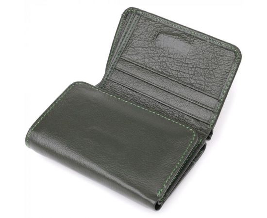 Купить Маленький кошелек удобного формата из натуральной кожи ST Leather 23076 Зеленый, фото , изображение 5, характеристики, отзывы