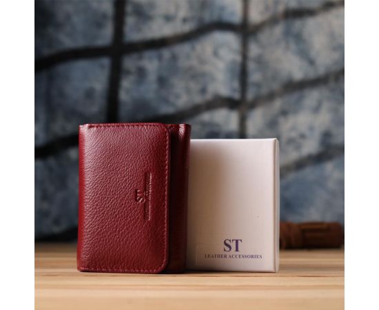 Купить Компактный кошелек удобного формата из натуральной кожи ST Leather 23077 Бордовый, фото , изображение 11, характеристики, отзывы