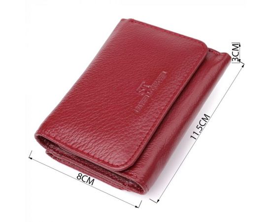 Купить Компактный кошелек удобного формата из натуральной кожи ST Leather 23077 Бордовый, фото , изображение 3, характеристики, отзывы