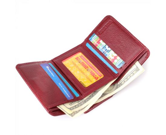 Купить Компактный кошелек удобного формата из натуральной кожи ST Leather 23077 Бордовый, фото , изображение 7, характеристики, отзывы