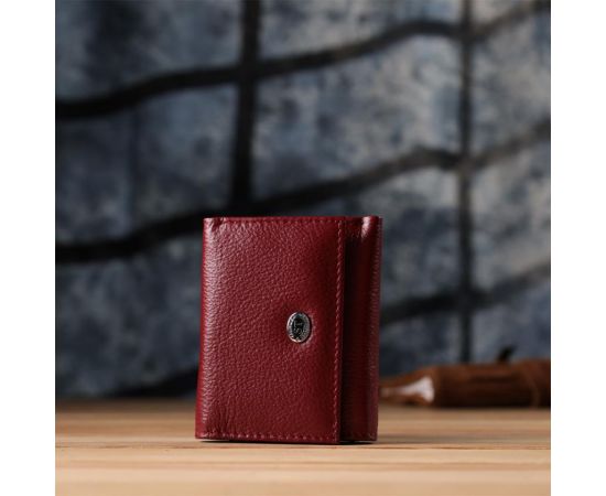 Купить Миниатюрный женский кошелек из натуральной кожи ST Leather 23082 Бордовый, фото , изображение 9, характеристики, отзывы