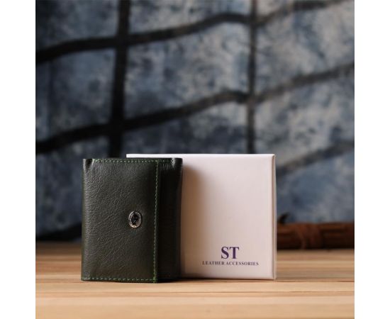 Купить Женский миниатюрный кошелек из натуральной кожи ST Leather 23083 Зеленый, фото , изображение 11, характеристики, отзывы
