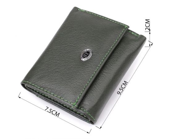 Купить Женский миниатюрный кошелек из натуральной кожи ST Leather 23083 Зеленый, фото , изображение 3, характеристики, отзывы