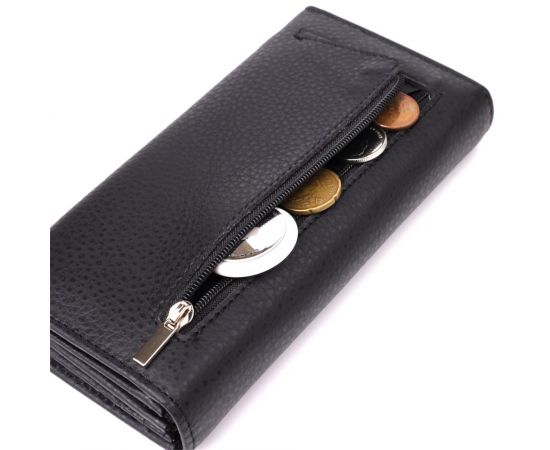 Купить Женский вертикальный кошелек из натуральной кожи ST Leather 23084 Черный, фото , изображение 8, характеристики, отзывы