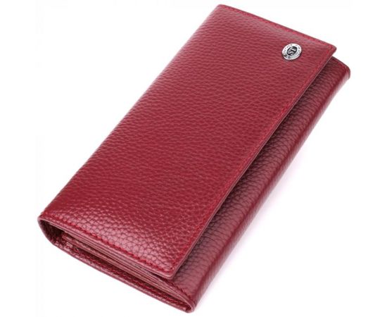 Купить Практичный вертикальный кошелек из натуральной кожи ST Leather 23085 Бордовый, фото , характеристики, отзывы