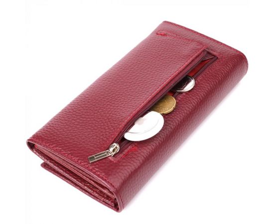 Купить Практичный вертикальный кошелек из натуральной кожи ST Leather 23085 Бордовый, фото , изображение 7, характеристики, отзывы