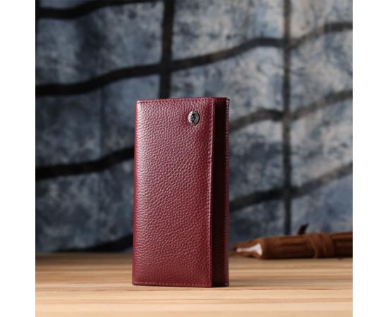 Купить Практичный вертикальный кошелек из натуральной кожи ST Leather 23085 Бордовый, фото , изображение 8, характеристики, отзывы