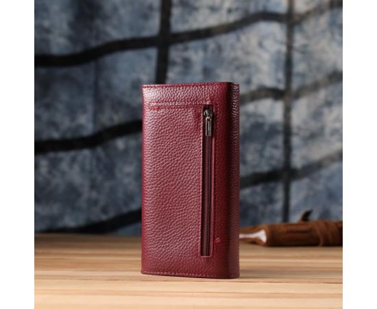 Купить Практичный вертикальный кошелек из натуральной кожи ST Leather 23085 Бордовый, фото , изображение 9, характеристики, отзывы