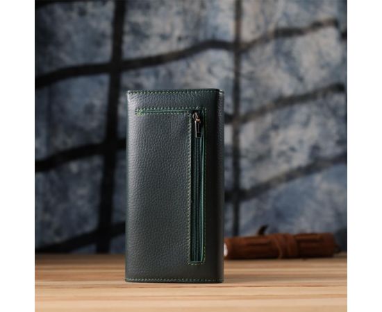 Купить Удобный вертикальный кошелек из натуральной кожи ST Leather 23086 Зеленый, фото , изображение 10, характеристики, отзывы