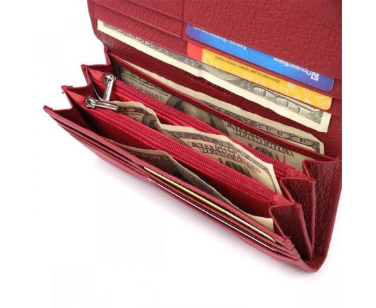 Купить Яркий вертикальный кошелек из натуральной кожи ST Leather 23087 Красный, фото , изображение 8, характеристики, отзывы