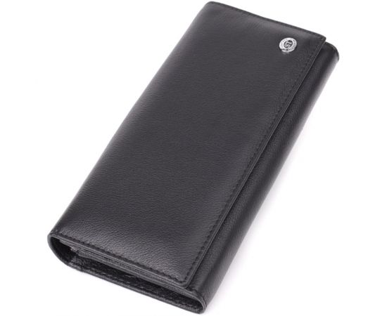 Купить Солидный женский кошелек из натуральной кожи ST Leather 23088 Черный, фото , характеристики, отзывы