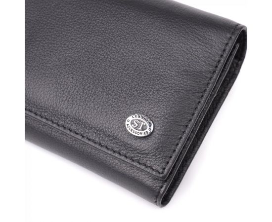 Купить Солидный женский кошелек из натуральной кожи ST Leather 23088 Черный, фото , изображение 5, характеристики, отзывы