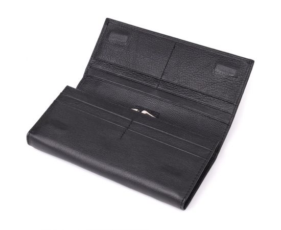 Купить Солидный женский кошелек из натуральной кожи ST Leather 23088 Черный, фото , изображение 6, характеристики, отзывы