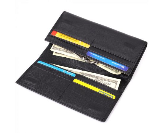 Купить Солидный женский кошелек из натуральной кожи ST Leather 23088 Черный, фото , изображение 7, характеристики, отзывы