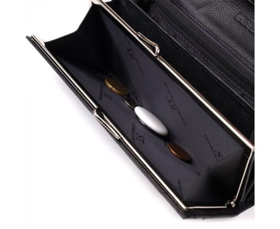 Купить Солидный женский кошелек из натуральной кожи ST Leather 23088 Черный, фото , изображение 9, характеристики, отзывы