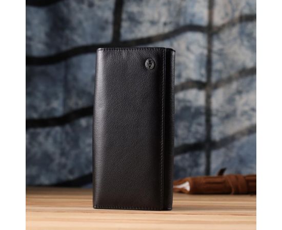 Купить Солидный женский кошелек из натуральной кожи ST Leather 23088 Черный, фото , изображение 10, характеристики, отзывы