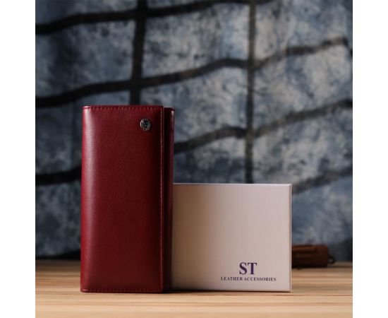 Купить Вместительный женский кошелек из натуральной кожи ST Leather 23089 Бордовый, фото , изображение 11, характеристики, отзывы