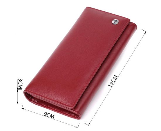 Купить Вместительный женский кошелек из натуральной кожи ST Leather 23089 Бордовый, фото , изображение 3, характеристики, отзывы