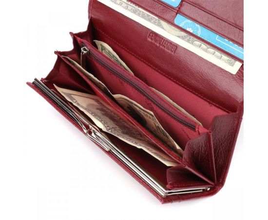 Купить Вместительный женский кошелек из натуральной кожи ST Leather 23089 Бордовый, фото , изображение 6, характеристики, отзывы