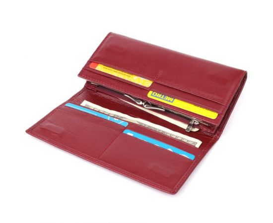 Купить Вместительный женский кошелек из натуральной кожи ST Leather 23089 Бордовый, фото , изображение 7, характеристики, отзывы