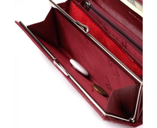 Купить Вместительный женский кошелек из натуральной кожи ST Leather 23089 Бордовый, фото , изображение 8, характеристики, отзывы