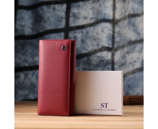 Купить Женский вместительный кошелек из натуральной кожи ST Leather 23096 Красный, фото , изображение 11, характеристики, отзывы