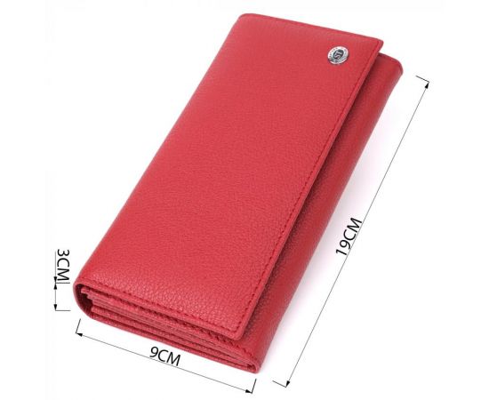 Купить Женский вместительный кошелек из натуральной кожи ST Leather 23096 Красный, фото , изображение 3, характеристики, отзывы