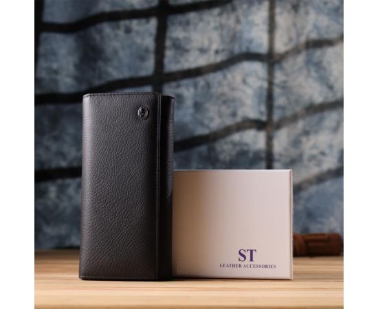 Купить Вместительный кошелек для женщин из натуральной кожи ST Leather 23097 Черный, фото , изображение 11, характеристики, отзывы