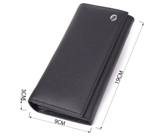 Купить Вместительный кошелек для женщин из натуральной кожи ST Leather 23097 Черный, фото , изображение 3, характеристики, отзывы