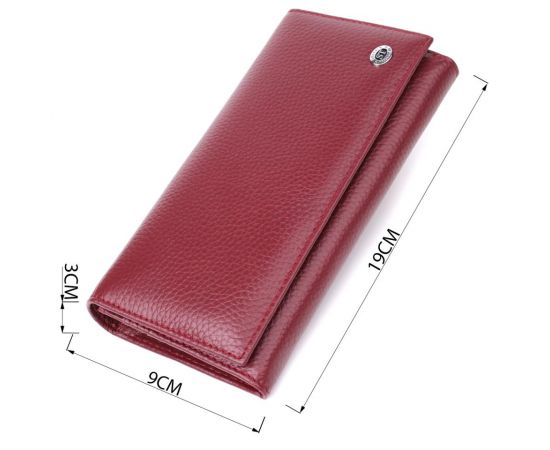 Купить Практичный кошелек для женщин из натуральной кожи ST Leather 23098 Бордовый, фото , изображение 3, характеристики, отзывы