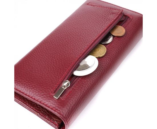 Купить Практичный кошелек для женщин из натуральной кожи ST Leather 23098 Бордовый, фото , изображение 8, характеристики, отзывы