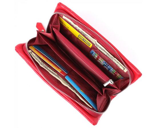 Купить Практичный женский кошелек-клатч с отделением под телефон из натуральной кожи ST Leather 23100 Красный, фото , изображение 6, характеристики, отзывы