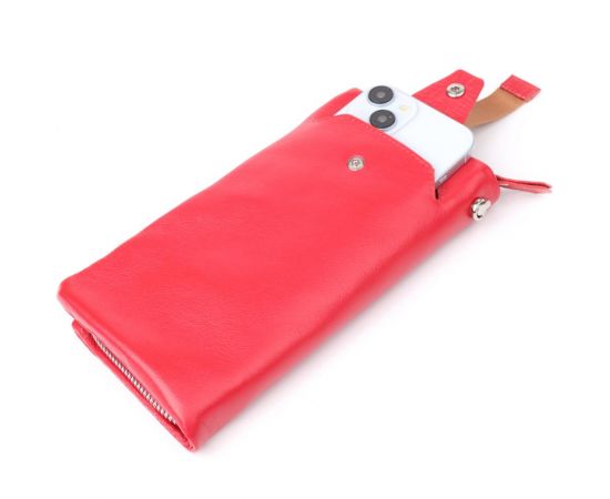 Купить Практичный женский кошелек-клатч с отделением под телефон из натуральной кожи ST Leather 23100 Красный, фото , изображение 7, характеристики, отзывы