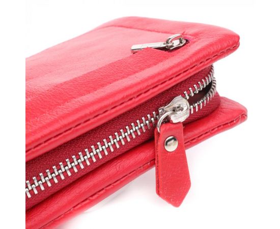 Купить Практичный женский кошелек-клатч с отделением под телефон из натуральной кожи ST Leather 23100 Красный, фото , изображение 8, характеристики, отзывы