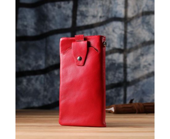 Купить Практичный женский кошелек-клатч с отделением под телефон из натуральной кожи ST Leather 23100 Красный, фото , изображение 9, характеристики, отзывы