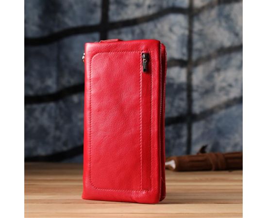 Купить Практичный женский кошелек-клатч с отделением под телефон из натуральной кожи ST Leather 23100 Красный, фото , изображение 10, характеристики, отзывы