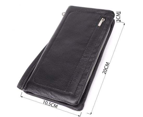Купить Женский кожаный кошелек-клатч с отделением под телефон ST Leather 23101 Черный, фото , изображение 3, характеристики, отзывы