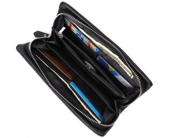 Купить Женский кожаный кошелек-клатч с отделением под телефон ST Leather 23101 Черный, фото , изображение 6, характеристики, отзывы