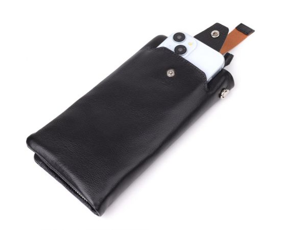 Купить Женский кожаный кошелек-клатч с отделением под телефон ST Leather 23101 Черный, фото , изображение 7, характеристики, отзывы