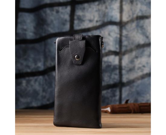 Купить Женский кожаный кошелек-клатч с отделением под телефон ST Leather 23101 Черный, фото , изображение 8, характеристики, отзывы