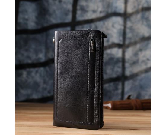 Купить Женский кожаный кошелек-клатч с отделением под телефон ST Leather 23101 Черный, фото , изображение 9, характеристики, отзывы