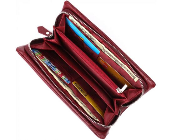 Купить Кожаный женский кошелек-клатч с отделением под телефон ST Leather 23102 Бордовый, фото , изображение 6, характеристики, отзывы