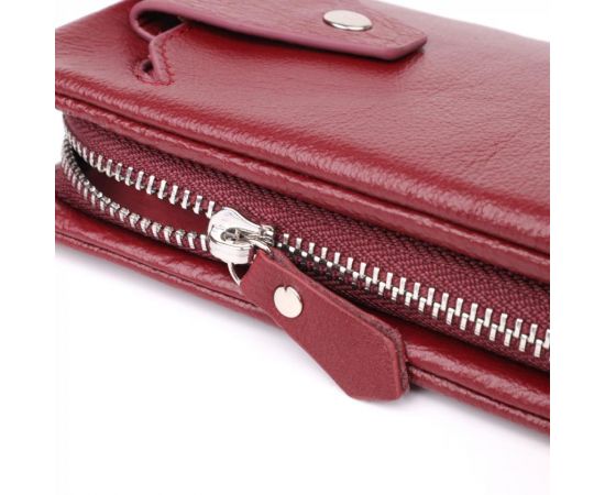 Купить Кожаный женский кошелек-клатч с отделением под телефон ST Leather 23102 Бордовый, фото , изображение 7, характеристики, отзывы