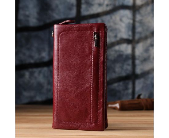 Купить Кожаный женский кошелек-клатч с отделением под телефон ST Leather 23102 Бордовый, фото , изображение 10, характеристики, отзывы